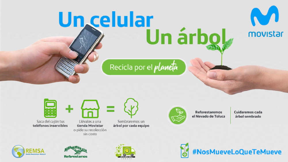 Movistar impulsa el reciclaje de residuos electrónicos a través de “Un celular, un árbol”