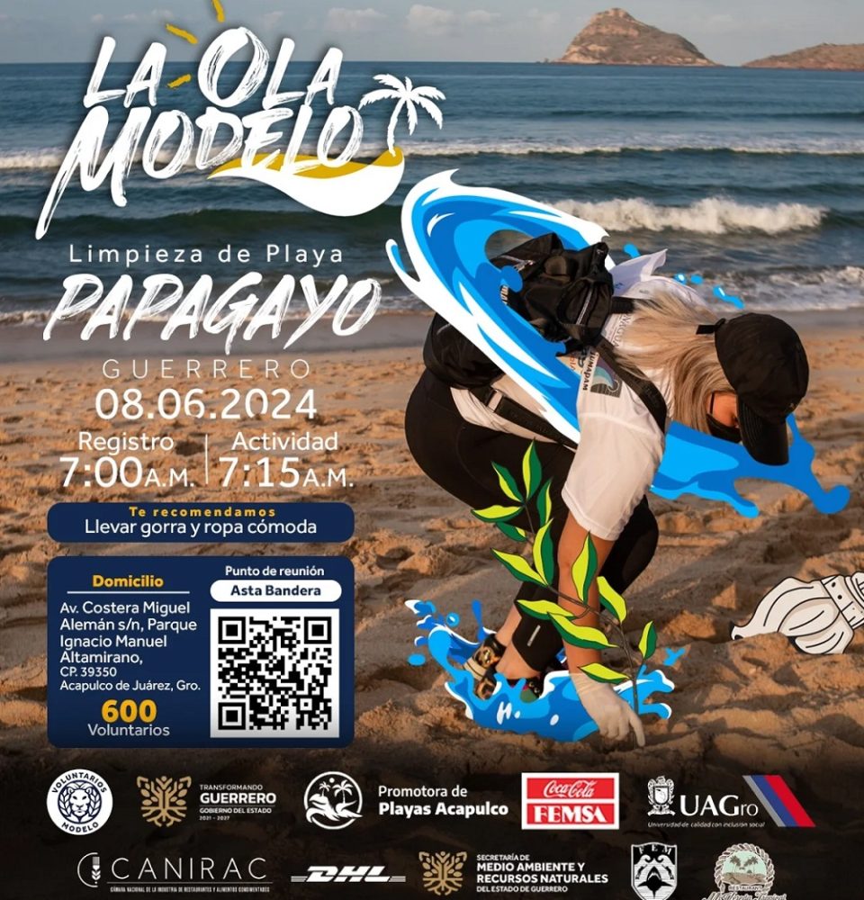 La Ola Modelo llegará a playa Papagayo para limpiar Acapulco